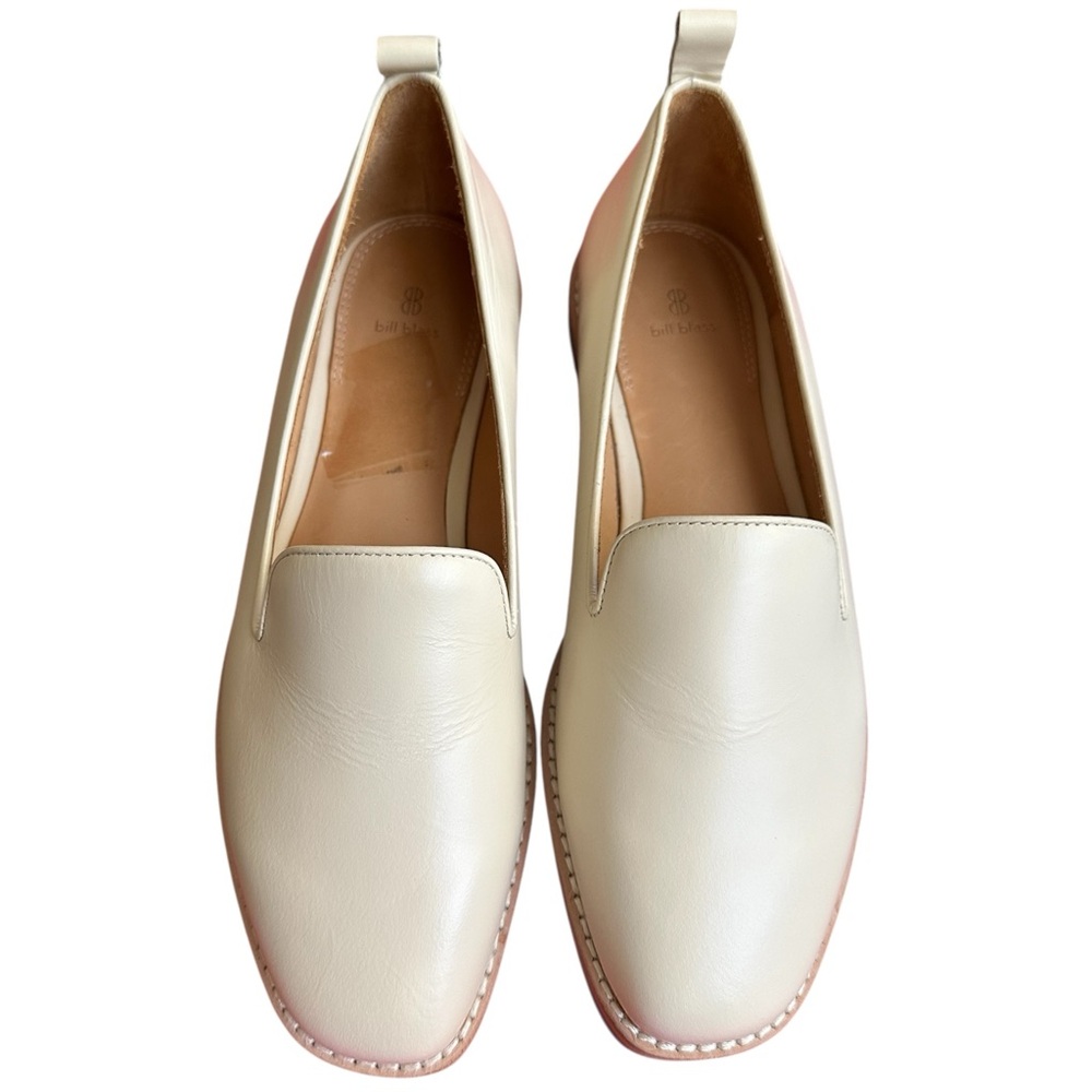 Bill Blass Cream Leather Multi-colored  Soft Cushion Loafer Size 7 Office Wear
